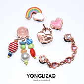 饰扣花可拆卸高级金属配件鞋 装 扣创意搭配DIY闪耀爱心 洞洞鞋 新款