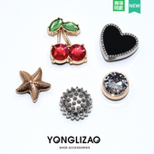 上装 新款 花扣卡骆驰鞋 crocs配件鞋 饰智必星配饰DIY金属樱桃 洞洞鞋