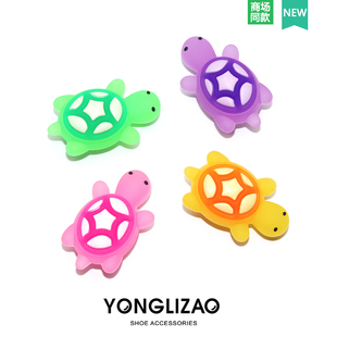 新款crocs洞洞鞋配饰可爱卡通立体夜光乌龟鞋花鞋扣鞋上装饰配件