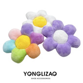 洞洞鞋 配饰crocs鞋 花 2023新款 卡骆驰鞋 配件趣味智必星绒毛太阳花