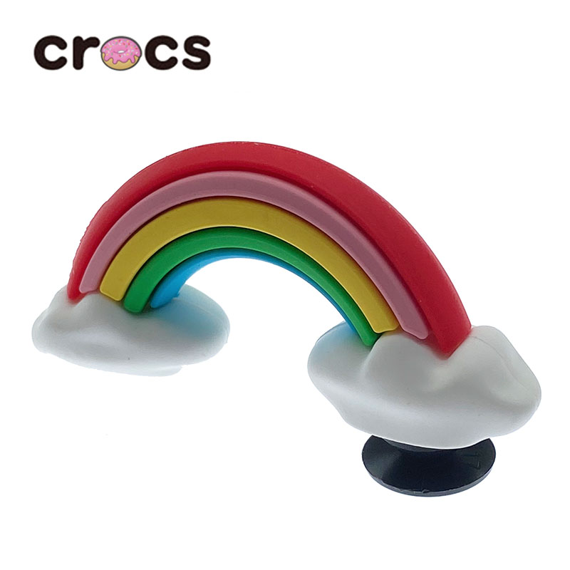 Crocs卡骆驰洞洞鞋配饰正品智必星配件鞋花 趣味卡通 3D立体彩虹