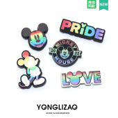 鞋 新款 花 花配饰洞洞鞋 饰卡通扣配件卡洛驰智必星彩色米奇 Crocs鞋