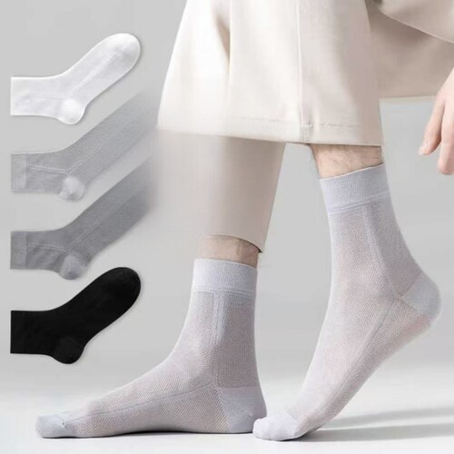 2026新款男袜子夏季透气薄中筒薄袜透气吸汗袜防臭袜男网眼袜子