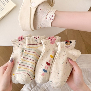 2026新款 薄款 可爱卡通女士白色短筒女袜夏天穿 夏季 小兔短袜子女款