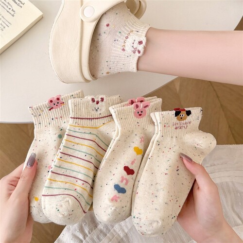 小兔短袜子女款夏季薄款2026新款可爱卡通女士白色短筒女袜夏天穿