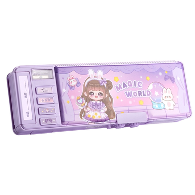 多功能文具盒女孩款双层儿童笔盒