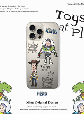玩具总动员iPhone16ProMax手机壳ipone17卡通苹果Air手机壳新款透明14软适用苹果15巴斯光年13透12X潮可爱17P