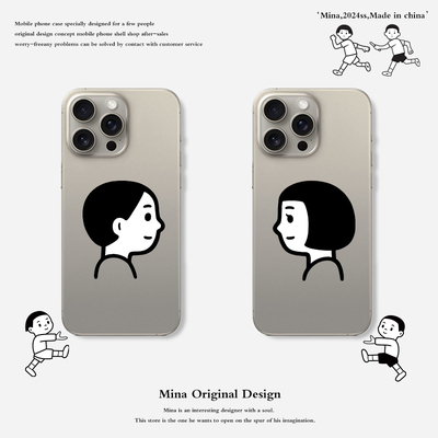 苹果iphone17promax手机壳简约情侣noritake联名15plus透明软适用16pmax个性CP壳防摔全包14p13华为小人头12X