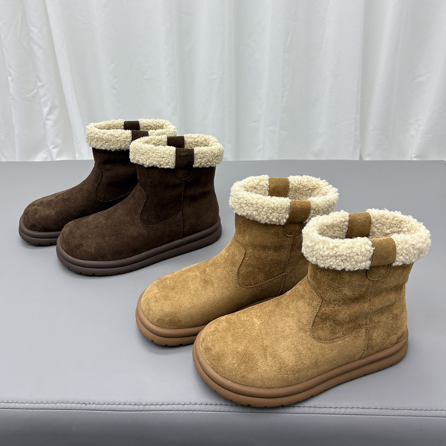 羊猄绒羊毛雪地靴女2025冬季新款圆头厚底加厚保暖防滑时尚棉靴潮,女鞋,时尚雪地靴,淘宝优惠券,粉丝福利购,淘宝优惠卷