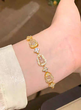 新款爆闪镶钻葫芦手链女轻奢小众精致高级感时尚个性气质配饰饰品