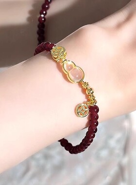新中式福禄双全手串葫芦手链复古宫廷风百搭个性小众时尚高颜值手