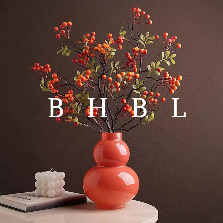 中古葫芦花瓶高级感艺术琉璃玻璃摆件轻奢插花器法式ins风装饰品