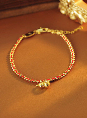 新中式红绳手链女葫芦马年本命年编织新年礼物手绳手饰品批发代发