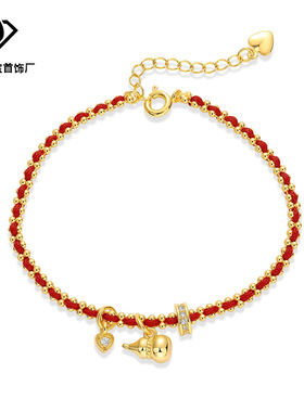 本命年红色编织红绳轻奢小众设计高级感葫芦手链简约百搭复古手饰