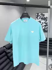 2026 Spring/Summer New Luxury Triangle Logo Short-Sleeve T-Shirt for Men, Round Neck Casual Trendy Half-Sleeve Tee, Base Shirt Trend