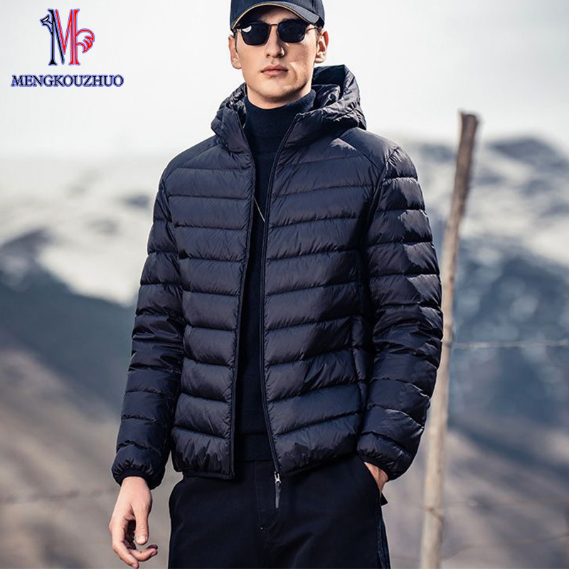 轻薄羽绒服男连帽保暖90%白鸭绒