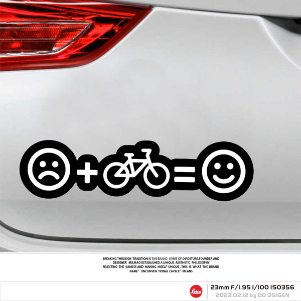趣味自行车表情包反光车贴个性汽车摩托电动车单车山地公路车贴纸