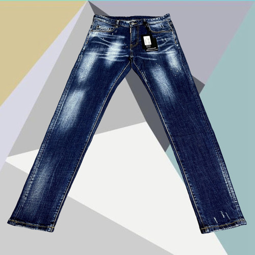 D2牛仔裤男士个性泼墨渐变