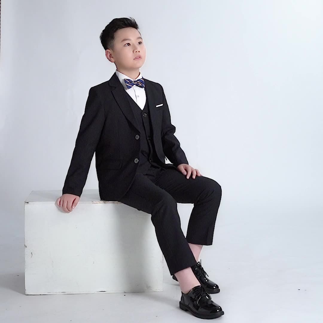 뚱뚱한 소년 정장 소년 꽃파는 소녀 드레스 여분의 지방 중대형 어린이 호스트 공연 의상 작은 정장