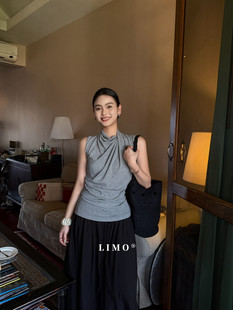 2026春季 极简百搭ins荡领无袖 新款 洋气时尚 显瘦背心 韩版 LIMO正版