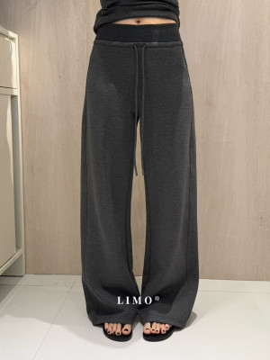 LIMO正版2026春季新款韩版洋气天丝莫代尔百搭直筒罗纹舒适休闲裤