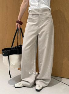 2026春季 百搭宽腰头单唇袋阔腿休闲裤 新款 洋气时尚 女 韩版 LIMO正版