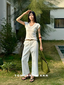 百搭ins显瘦九分休闲裤 TOMORROW正版 韩系简约时尚 新款 女 2026春季