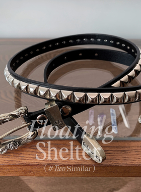 【实拍】ERD忧郁的富二代玫瑰雕花腰带朋克黑色单排方柳丁牛皮带