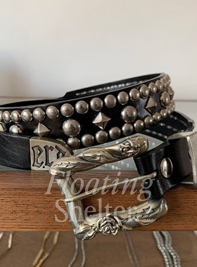 【实拍】ERD忧郁的富二代玫瑰雕花柳丁腰带朋克摇滚植鞣皮带-宽版