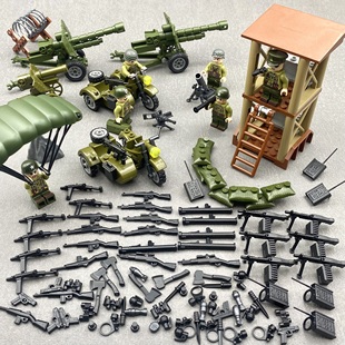 拼装积木军事长津湖志愿军人抗美援朝战争美军小颗粒积木益智玩具