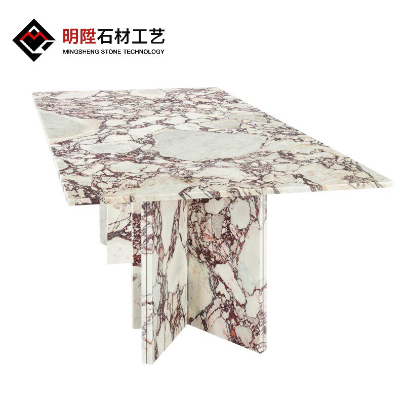 云浮明升石材意式天然大理石餐桌