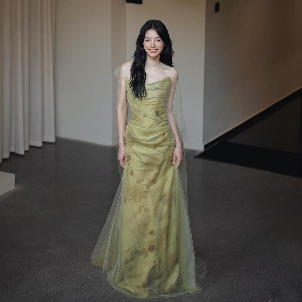 高级定制新中式水墨画古典优雅名媛网纱抹胸晨袍敬酒服礼服裙芬芳,女装/女士精品,礼服/晚装,淘宝优惠券,粉丝福利购,淘宝优惠卷