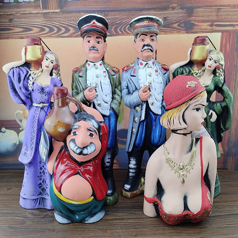 格鲁吉亚陶罐红葡萄酒彩陶酒国王后摆件酒原瓶进口750ml人物造型,酒类,干红静态葡萄酒,淘宝优惠券,粉丝福利购,淘宝优惠卷