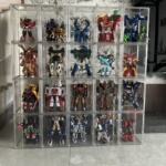 炫卡斗士透明收纳盒防尘重轨巨神变形机器装甲乐高手办玩具展示柜