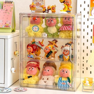 星星人展示盒防尘透明搪胶娃娃毛绒玩具公仔收纳架桌面手办小痛柜