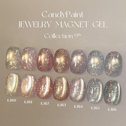 CandyPaint第九弹爆闪珠宝猫眼胶七彩欧泊猫眼美甲甲油胶EJ60EJ61