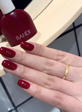 韩国进口BANDI新年红牛血红BF508显白色ins热门美甲甲油胶光疗胶