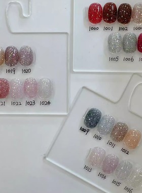 日本小布emena碎钻合集爆闪素材碎钻胶1018美甲闪钻胶1019甲油胶