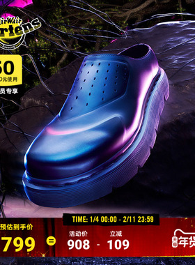 Dr.Martens马丁博士Vent XX02男女秋季舒适光面皮黑色穆勒勃肯鞋