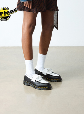 Dr.Martens马丁博士Adrian BW男女款2026新品黑白拼接皮鞋乐福鞋