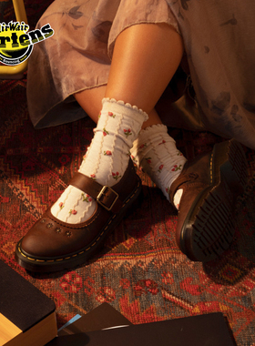 Dr.Martens马丁博士Mary Jane Flower2026新品复古疯马皮玛丽珍鞋