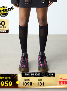 Dr.Martens马丁博士Buzz 5i秋新款爆款百搭通勤休闲格纹厚底单鞋