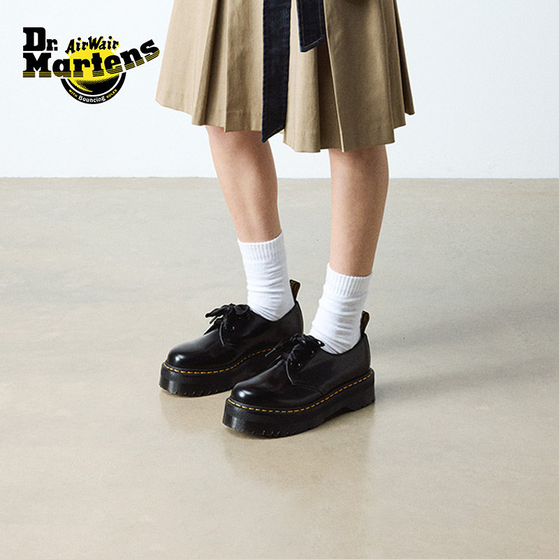 Dr.Martens马丁博士Holly女秋季甜酷丝带鞋带小个子增