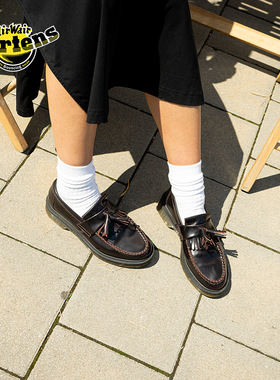 Dr.Martens马丁博士Adrian Cherry秋一脚蹬光面皮樱桃红乐福皮鞋