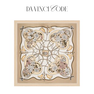 达芬奇密码90cm秋叶静美桑蚕丝气质档百搭真丝100%桑蚕丝丝巾头巾