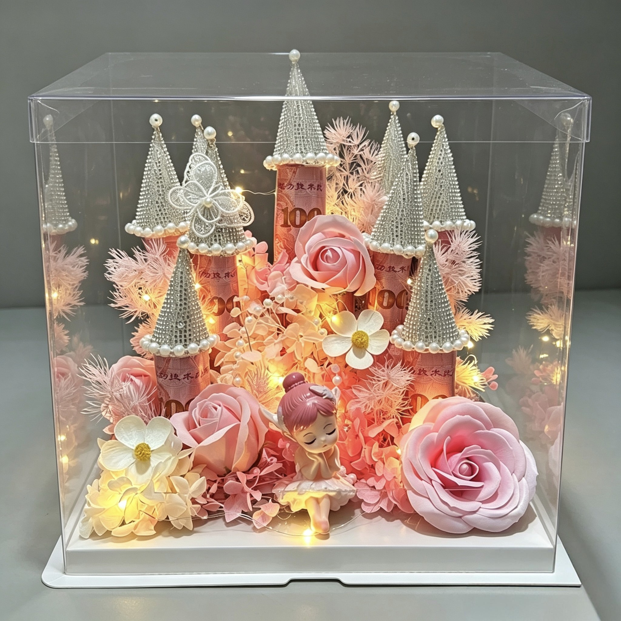 梦幻浪漫城堡有钱花摆件手工diy材料包生日节日送女友闺蜜惊喜礼