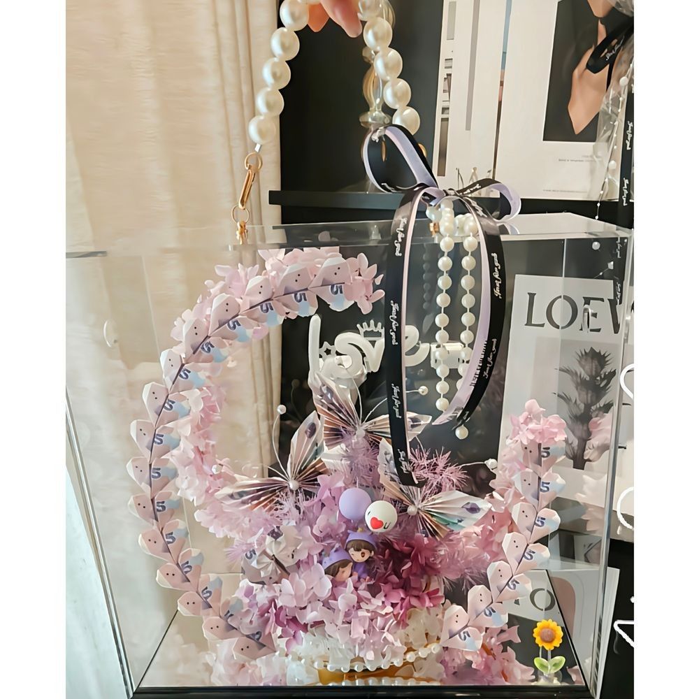 网红月亮有钱花diy创意女神节自制礼盒材料包手提礼盒送女友闺蜜