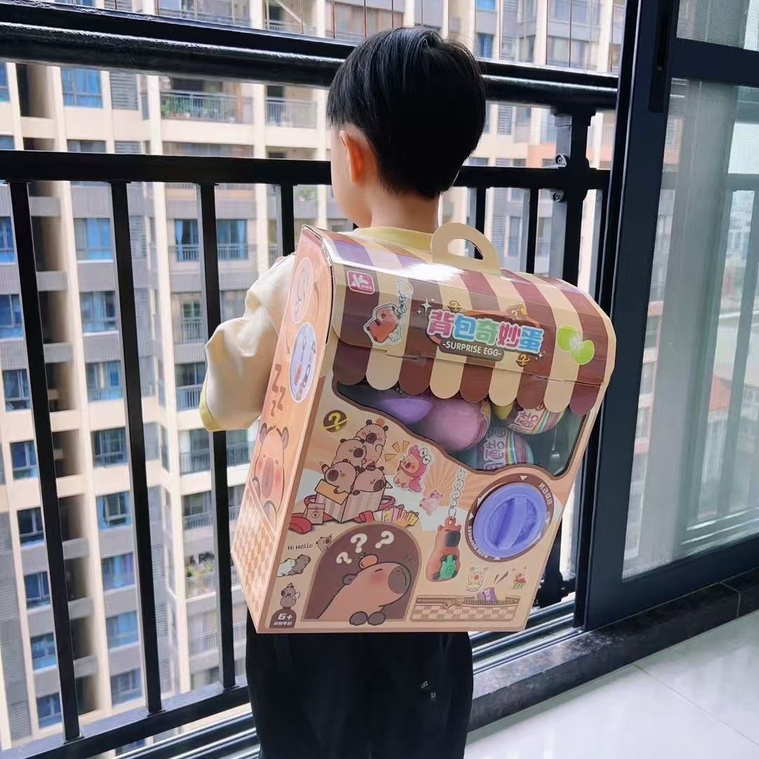 儿童六一扭蛋2024新款迷你玩具机卡皮礼物生日礼物巴拉奇趣背包