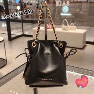 CHARLES&KEITH25秋新款CK2-80151536柔软抽绳链条手提女包福袋包