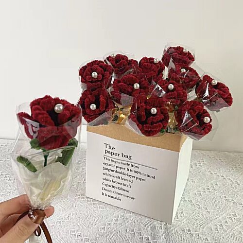 成品扭扭棒玫瑰花郁金香向日葵花束送女朋友闺蜜生日礼物批发七夕